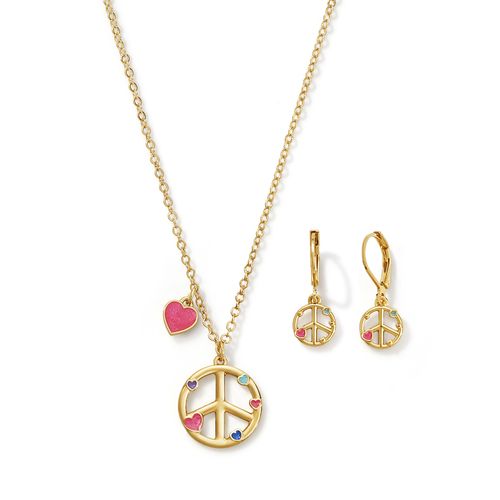 Estuche Collar + Aretes Happy Peace