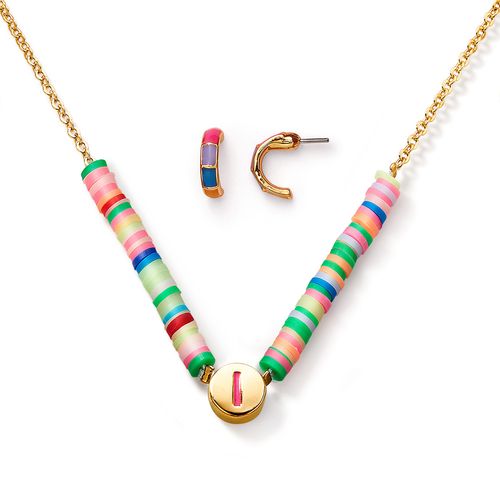 Estuche Collar + Aretes Colorful Letter I