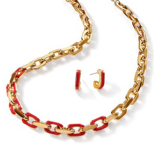 Set Collar + Aretes Deluxe Reds