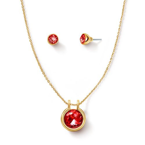 Set Collar + Aretes Red Crystal Bliss