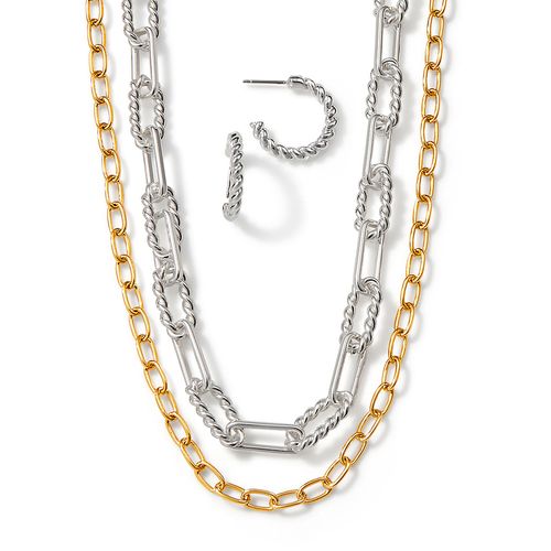 Set Collar + Aretes Two Tone Power