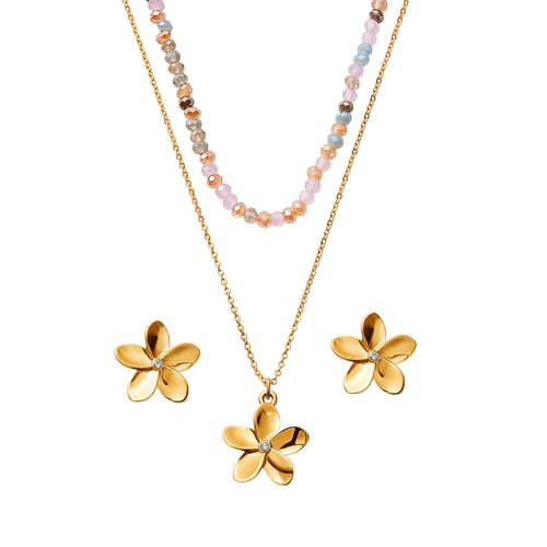 Set Collar + Aretes Flower Power