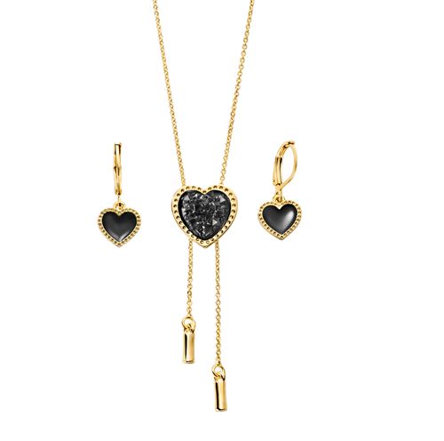 Set Collar + Aretes Shining Heart Gold