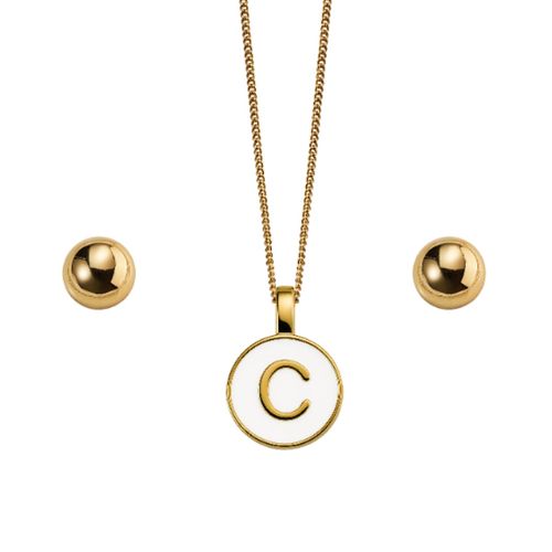 Set Collar + Aretes Favorite Letter C