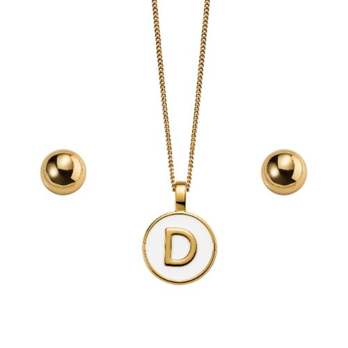 Set Collar + Aretes Favorite Letter D