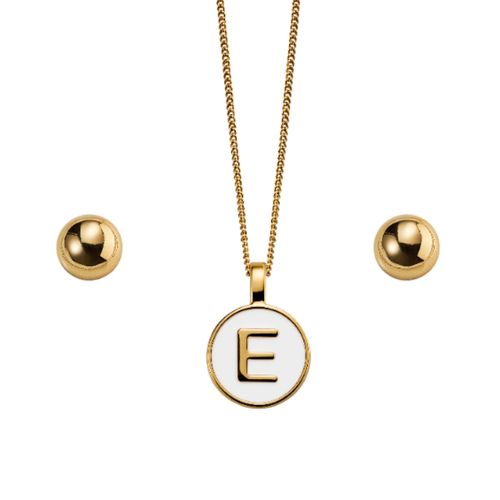 Set Collar + Aretes Favorite Letter E