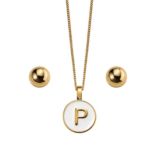 Set Collar + Aretes Favorite Letter P