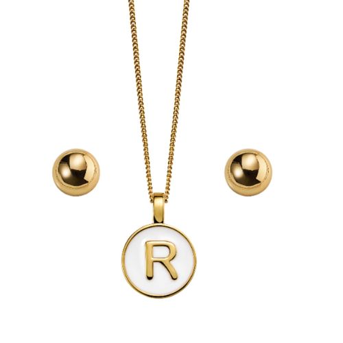 Set Collar + Aretes Favorite Letter R