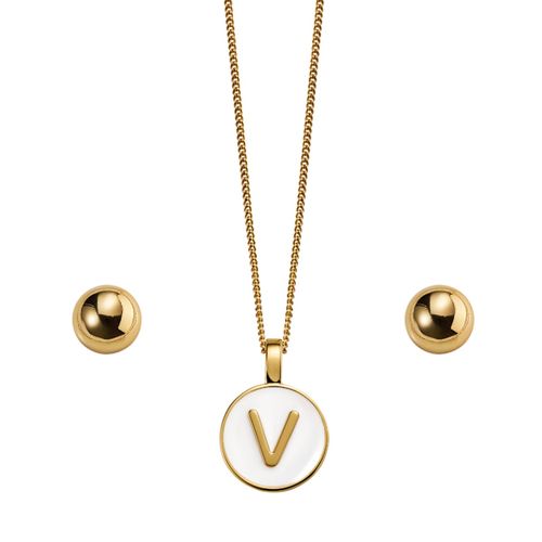Set Collar + Aretes Favorite Letter V